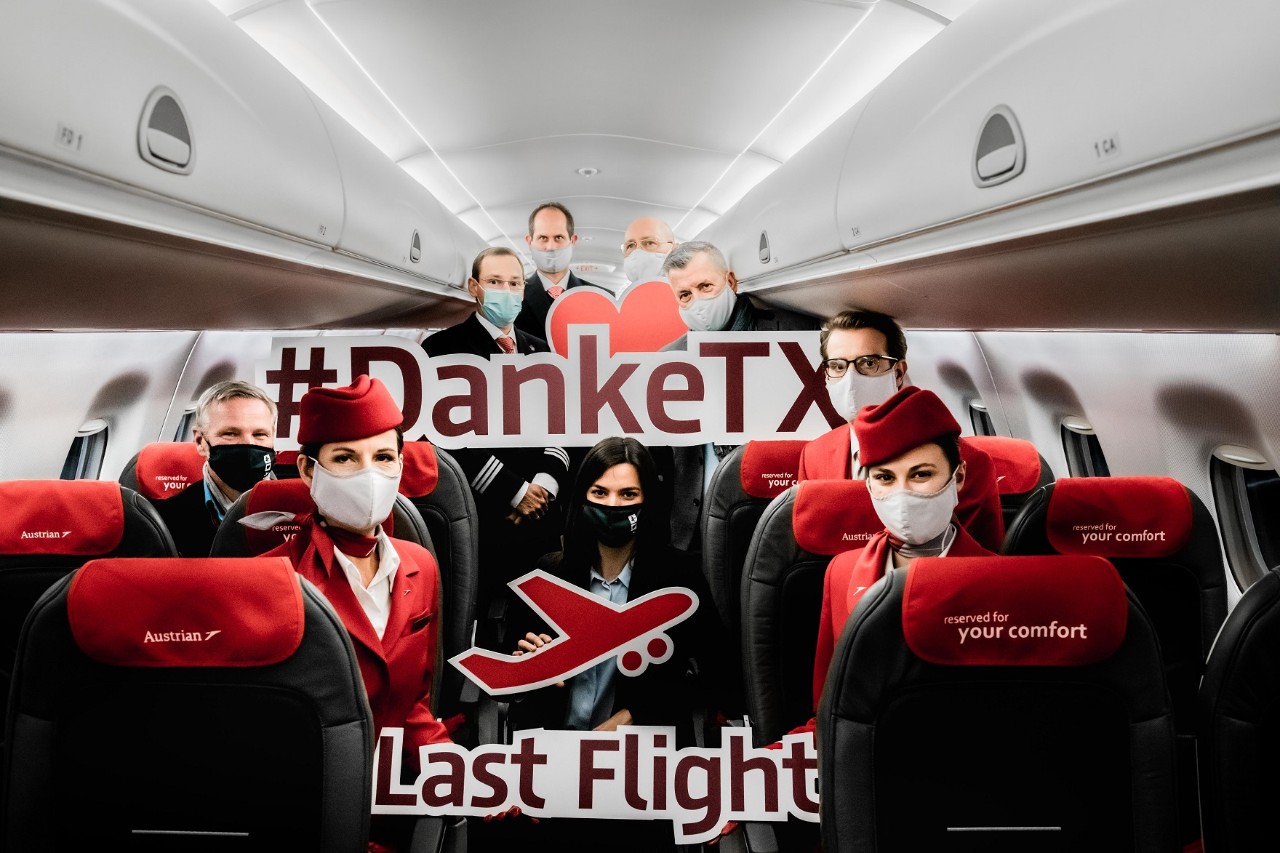 #DankeTXL: Austrian Airlines verabschiedete sich am 7. November mit dem Flug OS236 nach Wien vom Flughafen Tegel. (Bildquelle: BER / Ekaterina Zershchikova)